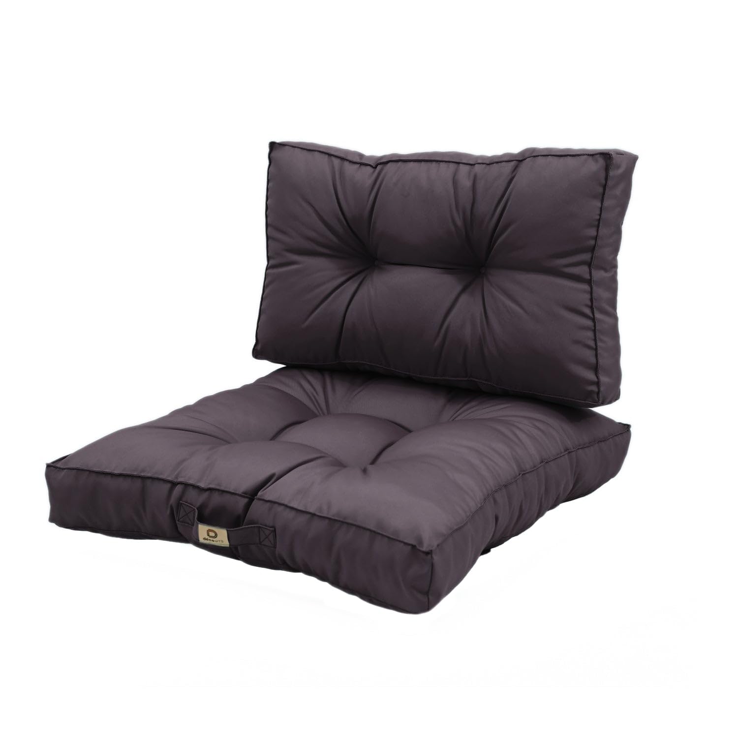 Cojines para salón de jardín – Cojines exteriores – 60 x 60 cm – Cojín de repuesto para sillón, banco y silla de exterior – Impermeable, cómodo y acolchado – Gris Carbon