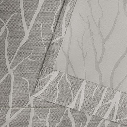 Exclusive Home Curtains Forest Hill Woven Room Darkening Blackout Grommet Top Curtain Panel Pair, 52X96, Ash Grey, 2 Count #TOP3