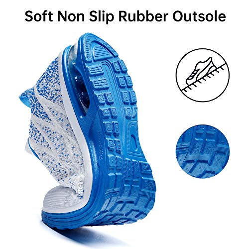 MEHOTO Mens Air Running Sneakers, Men Sport Fitness Gym Jogging Walking Lightweight Shoes, Color Lightblue, Size 10.5