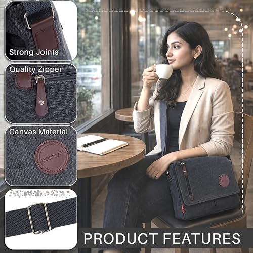 Image of Storite Sling Cross Body Travel Office Business Satchel Messenger One Side Shoulder Bag for Men & Women