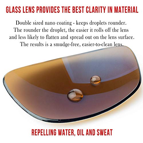 B.N.U.S Italy made Classic Sunglasses Corning Real Glass Polarized Lens Retro Square Shades Women and Men (B7066 Shiny Black/Yellow Flash, Glass Lens) - Thumbnail 5