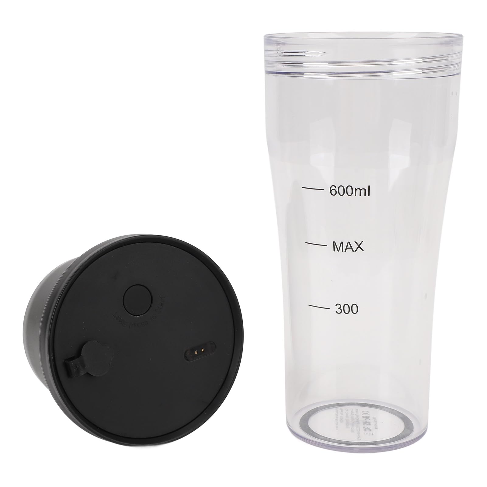 Portable Blender Cup with 6 Blades, 20oz 600ml USB Rechargeable IPX8 Double Gear 18000rpm 4000mAh Shakes, Spiral Ring Mouth and Safety Lock for Cups 40oz