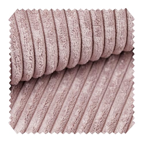 novely® PORTO - Polsterstoff in Breitcord-Optik - Ultraweicher Möbelstoff - Pflegeleichte Meterware 1 lfm | Farbe: 145 Hellrosa
