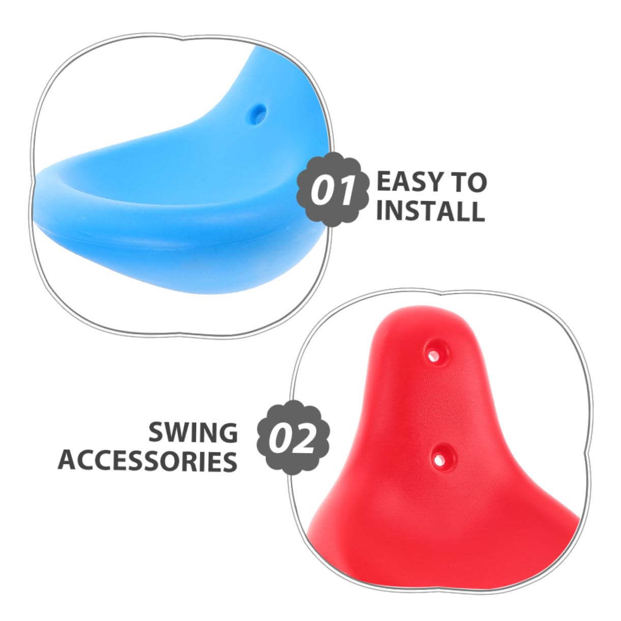 2 Piezas Asiento para Columpio Infantil de Plástico Resistente Repuesto para Balancín Exterior Parques y Residenciales Fácil de de Rojo y Azul