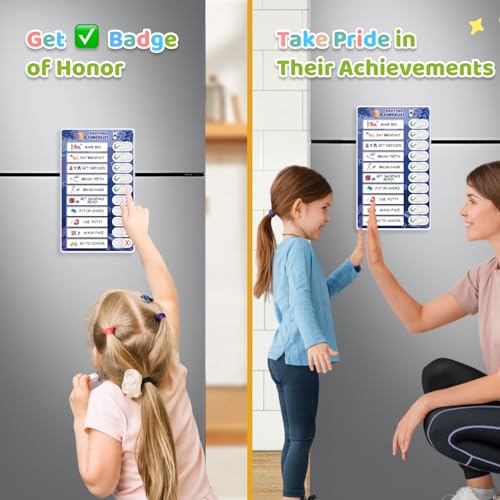 Image of 3 in 1 Bedtime /Morning /Weekly Zoo Routine Chart for Kids, Magnetic Chore Chart for Toddlers, Visual Schedule for Kids Toddlers Schedule Board for Home