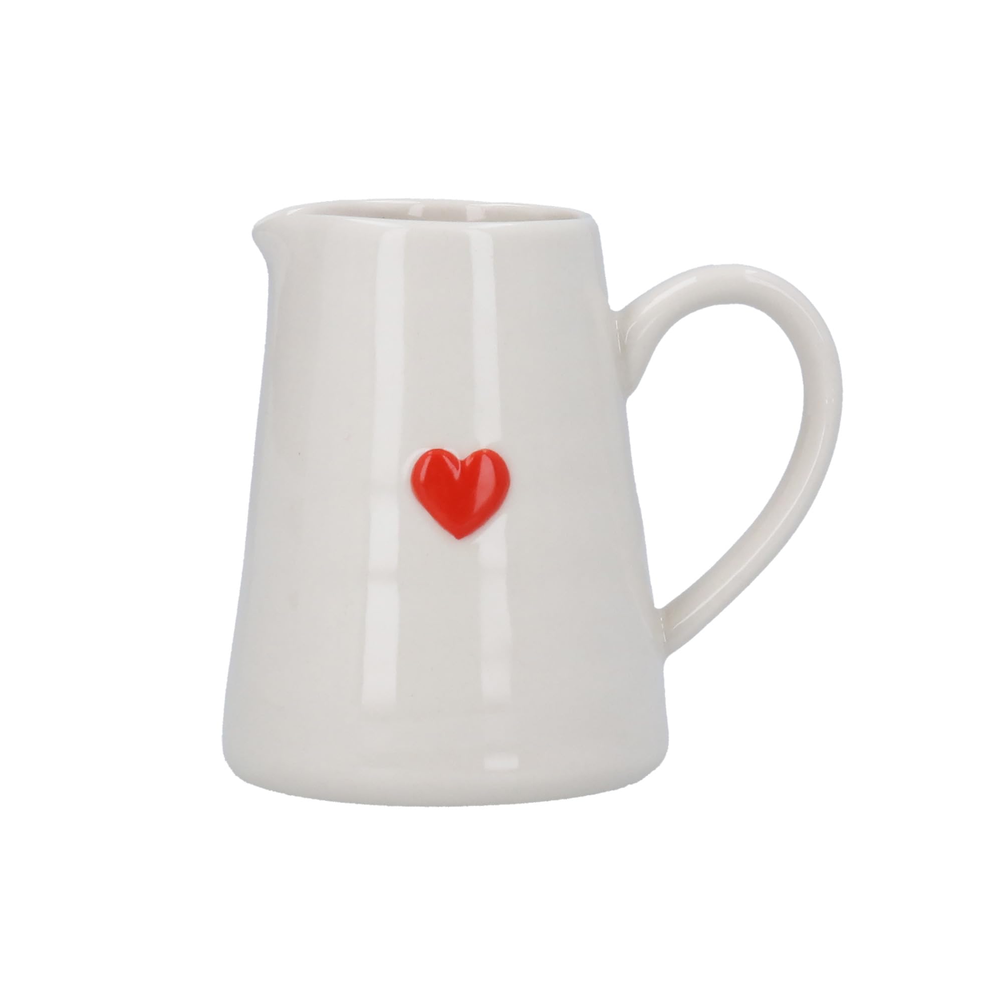 Gisela Graham Mini Searving Jug, Embossed Red Heart Design, 100ml
