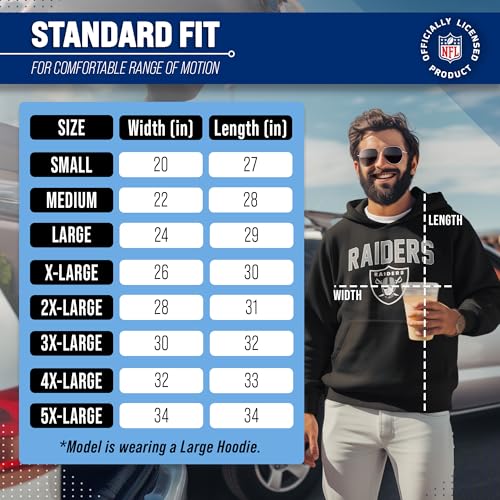 Team Fan Apparel NFL Home Pullover Fleece Hooded Sweatshirt (Las Vegas Raiders - Black, Adult Large) - Image 6