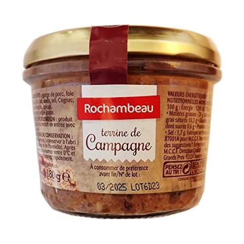 Rochambeau Terrine de Campagne/ Country Terrine 180g with Cognac, Low carb, Artificial additives Free Cover