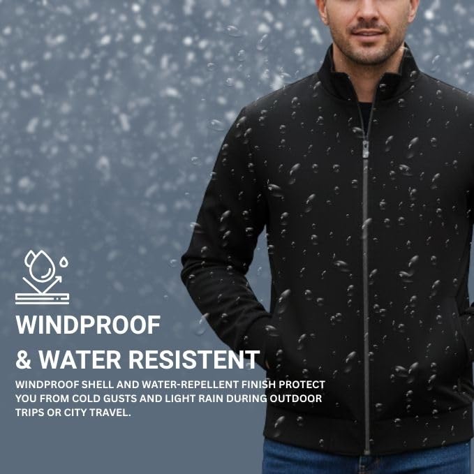 Image of GRECIILOOKS Stylish Jacket For Men | Regular Fit Zip-Up Casual jacket | Polyester-Cotton Bomber jackets for men