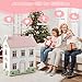HONEY JOY Doll House, 3-Story Wooden Dollhouse Playset w/Double-Sided Roofs, 5 Rooms, 19 Accessories & Miniature Furniture, Pretend Play Toddler Big Doll House, Gift for Kids Aged 3+ (Pink, 2.2 FT)