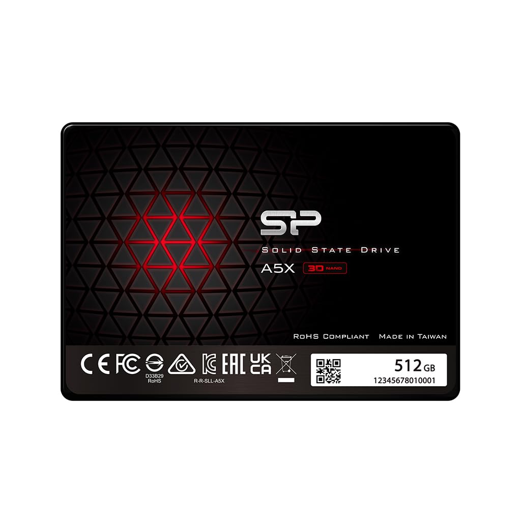 Silicon Power 512GB SSD 3D NAND A5X SLC Cache Performance Boost SATA III 2.5" Internal Solid State Drive SP512GBSS3A55S25AY
