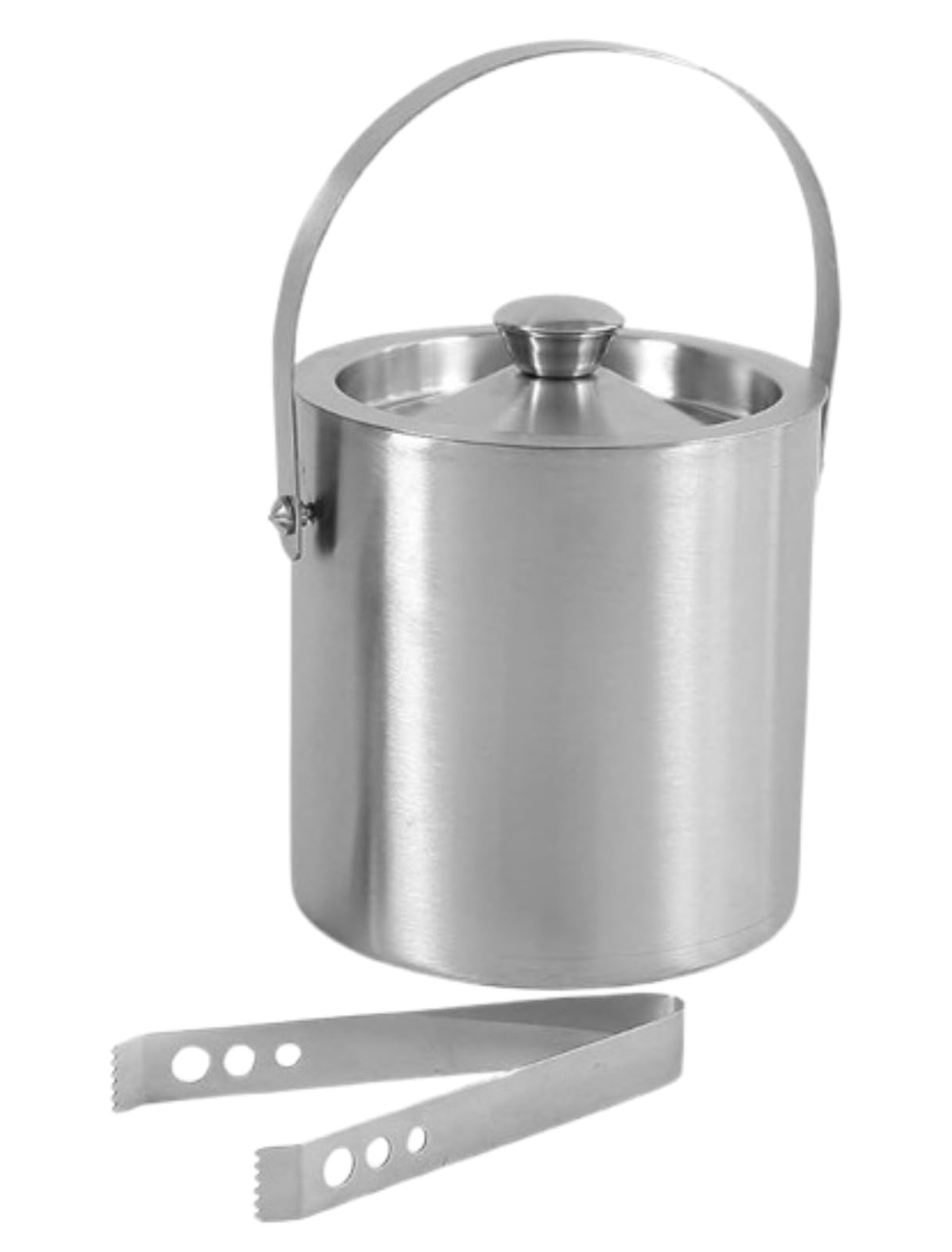 Double Walled Stainless Steel Ice Bucket with Lid and Ice Tong [ 1 Liter ] Keeps Ice Cold for 6 h-image-21