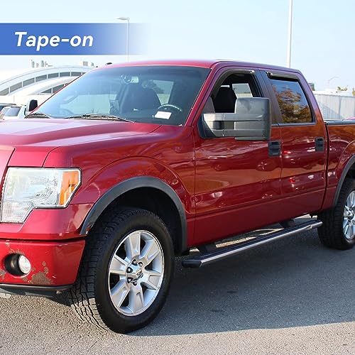 Image of Window Visors Rain Guards for 2009-2014 Ford F150 SuperCrew Cab, Out-Channel Window Vent Wind Deflectors Visors Shades for 2010-2014 F-150 SVT Raptor Full-Size Cab
