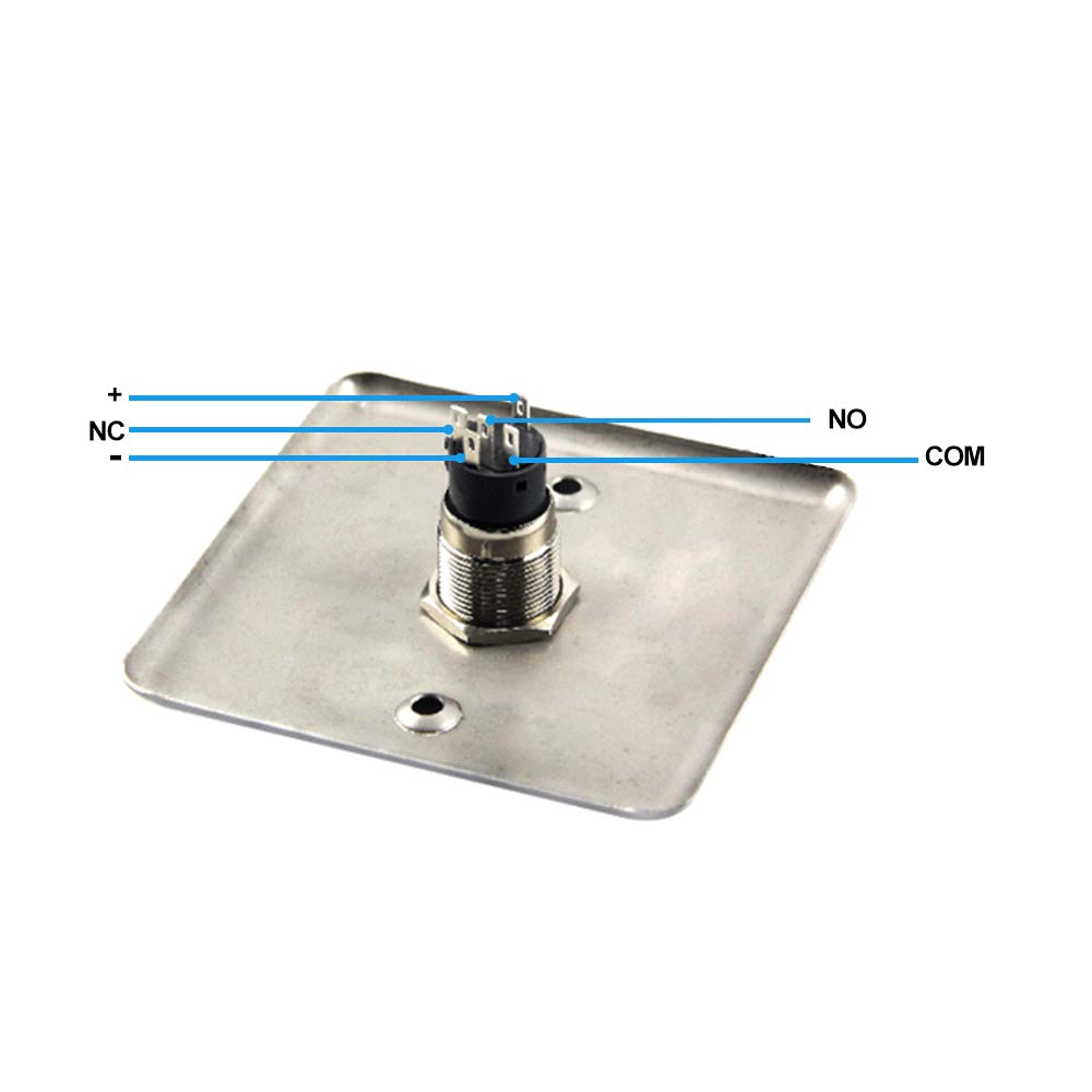 Interrupteur de Verrouillage de Porte 12 V (DC) - Système de contrôle d'accès - Installation Facile (Acier Inoxydable 86 avec lumière)