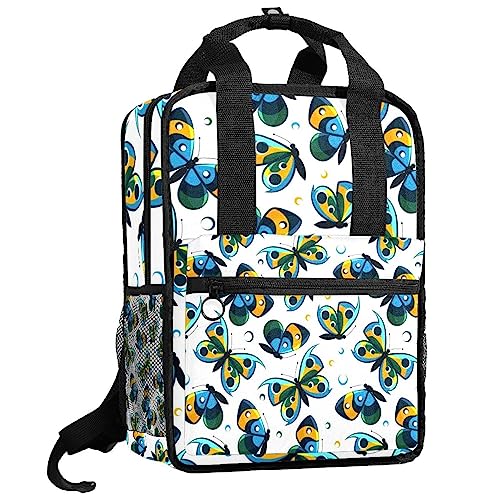 Sac à dos garçons bleu à papillons pour l'école et les sorties
