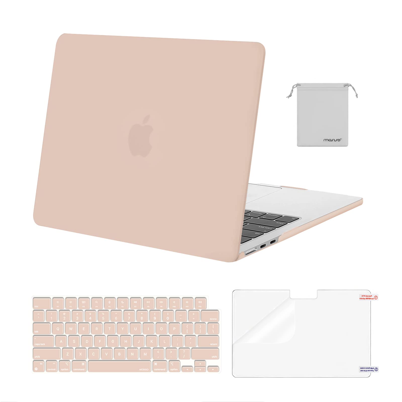 MOSISO Compatible with MacBook Air 13 inch Case M5 2026 M4 2025 M3 M2 2024-2022 A3449 A3240 A3113 A2681,Hard Shell&Keyboard Cover&Screen Film&Pouch for MacBook Air 13.6 inch Case, Crystal Clear — view 14
