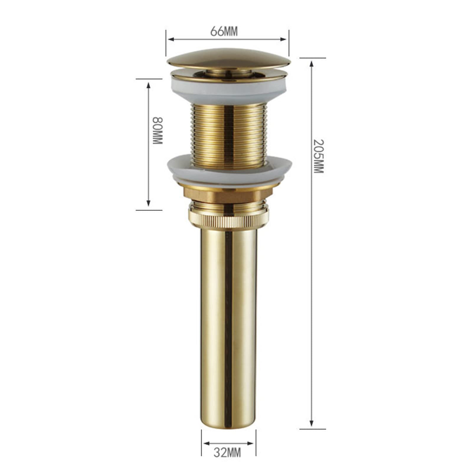 Desague Lavabo Sin Rebosadero,Oro Cepillado,Valvula Lavabo Universal,Valvula Desague Lavabo Click Clack,Desagüe De Rebote,Latón Anticorrosión,Con/sin Orificio De Rebosadero,Oro Cepillado B