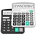 Produktbild SPLAKS Taschenrechner 2 Pack 12-stellig Standard Funktion Tischrechner Bürorechner Rechenmaschine Solar- und AA Batterie Betrieb Calculator mit großem Display (Schwarz + Silber)