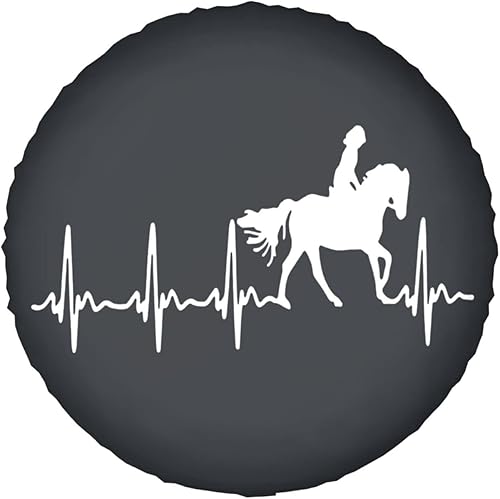 Miniatura 4 de Love Riding Horses Heartbeat - Cubierta para neumático de campamento, remolque, protector de rueda de viaje, impermeable y a prueba de polvo, 14,