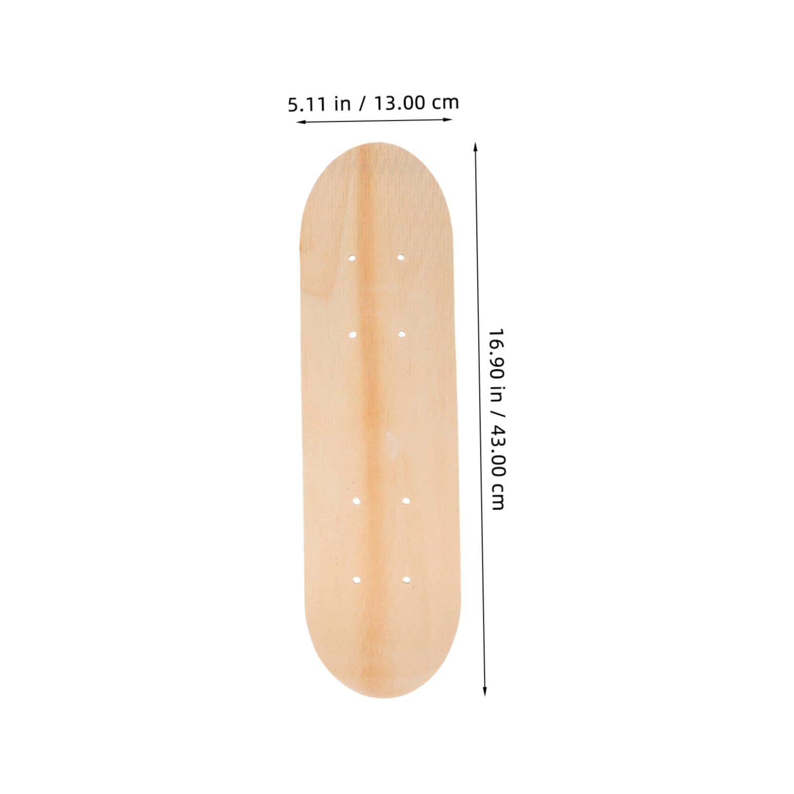 Planche de Skate Vierge Skateboard Enfant 43 Pouces 7 Couches D'ÉRable Double Face Planche Blanche pour DIY CréAtif Et DéCoration