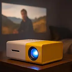 Mini Projetor Portátil Premium, 600 Lúmens, HDMI, Suporte 1080p, Filmes, Séries, Jogos, Marca VARENZIA