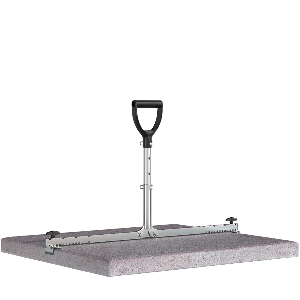 LANGFIT® Plattenheber 50 bis 80cm - Rückenfreundlich durch 3-fach höhenverstellbarem Griff - Schonend für Rücken und Hüfte! Tragkraft bis 60kg - Made in Germany - MS-PH5080T
