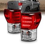 AmeriLite Clear Red LED Replacement Brake Tail Lights Bulb Included Set For 2007-2013 Toyota Tundra - Passenger and Driver Side