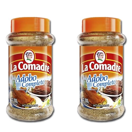 Adobo La Comadre 200 g | Pack de 2 Unidades | Sazonador Tradicional Latino para Carnes, Guisos, Parrillas y Mariscos | Hecho en Venezuela