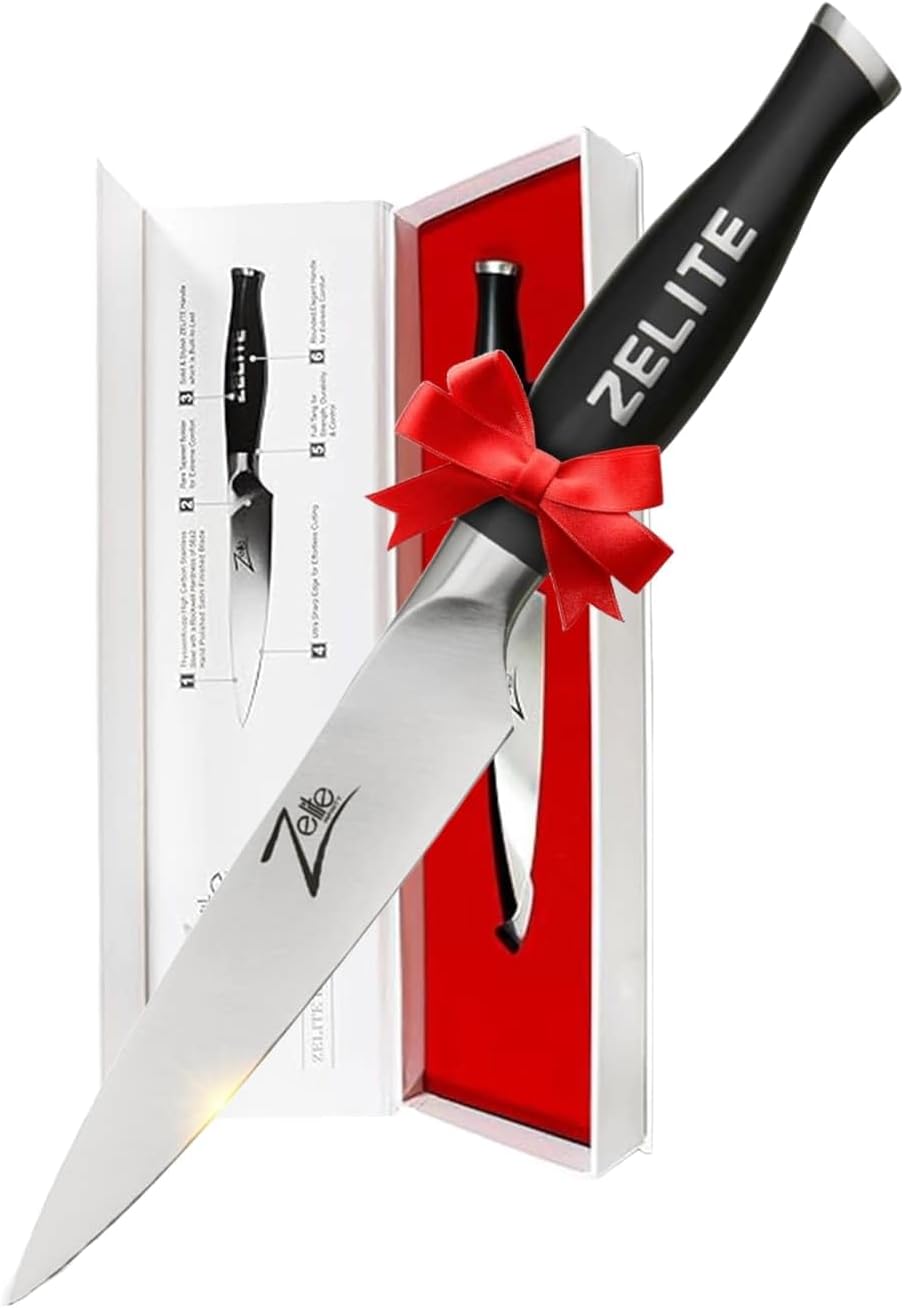 Zelite Infinity 5 Inch Kitchen Knife - Multifunctional Chef's Knife with German High Carbon Stainless Steel Blade; Small Petty Knife & Kitchen Utility Knife with Razor Sharp Edge - Premium Gift Box