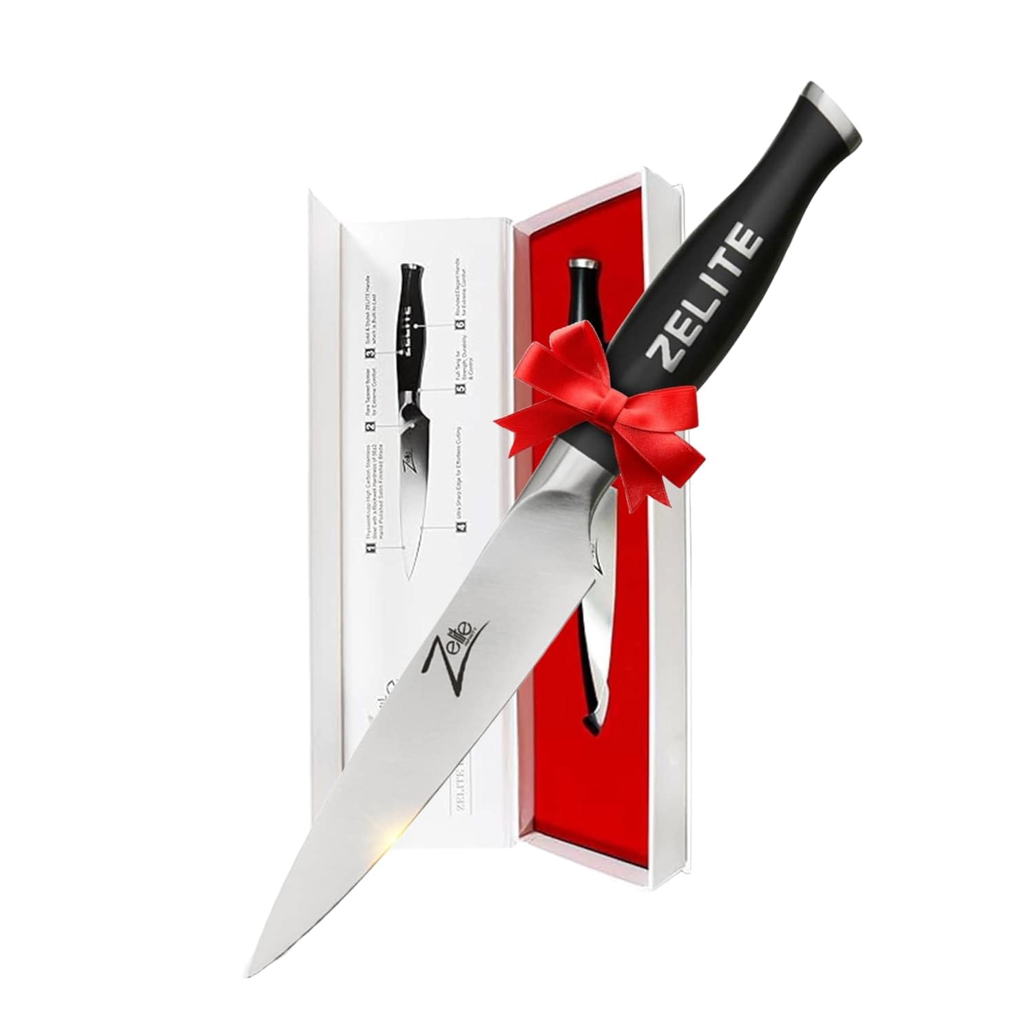 Zelite Infinity 5 Inch Kitchen Knife - Multifunctional Chef's Knife with German High Carbon Stainless Steel Blade; Small Petty Knife & Kitchen Utility Knife with Razor Sharp Edge - Premium Gift Box