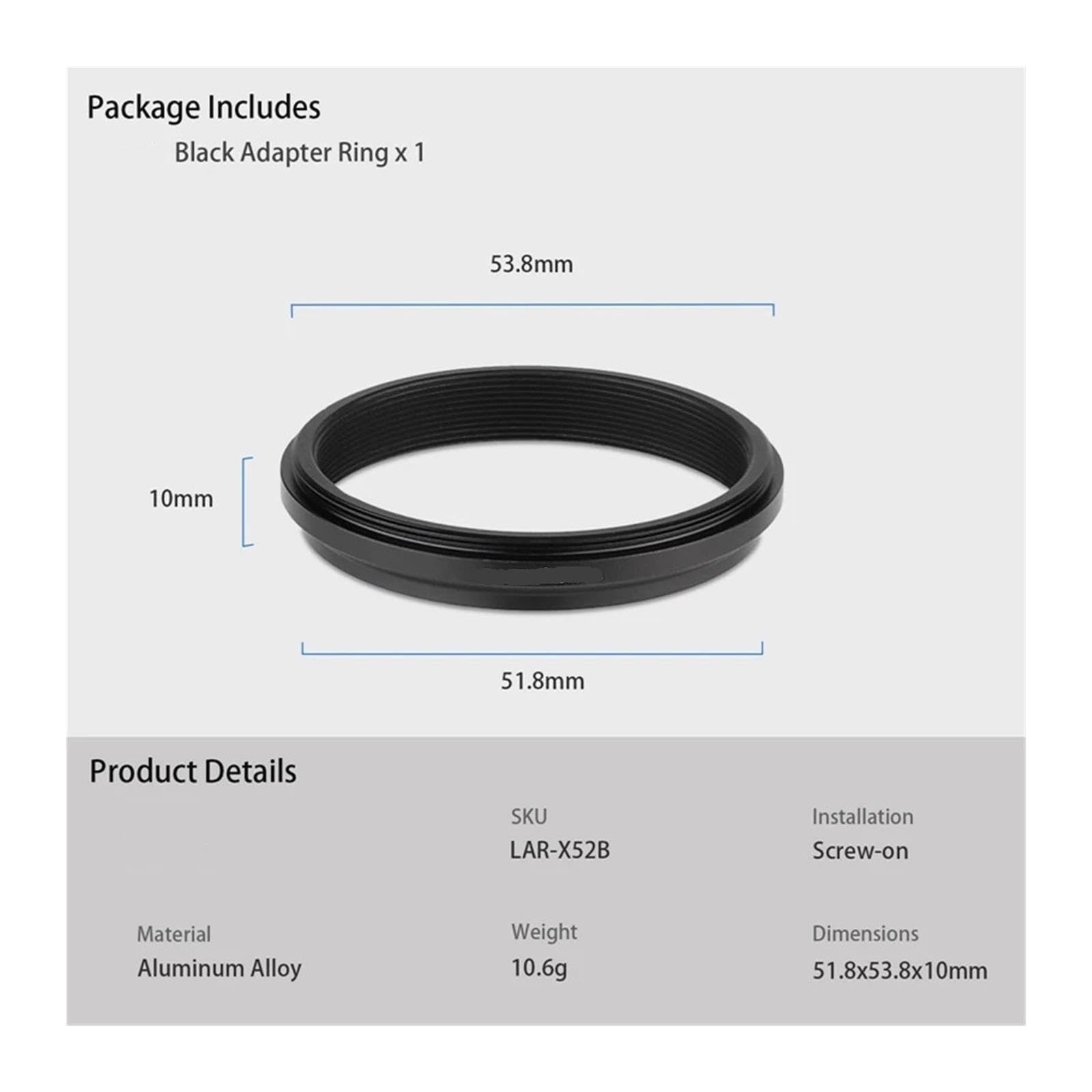 Anello adattatore filtro obiettivo compatibile for Fujifilm X100VI X100V fotocamera adatta 49 mm UV CPL filtro ND copriobiettivo sostituisci AR-X100(F)