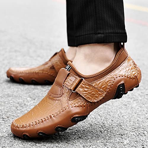 Men Casual Leather Loafers Shoes Fashionable Moccasin Flats Boat Shoes4