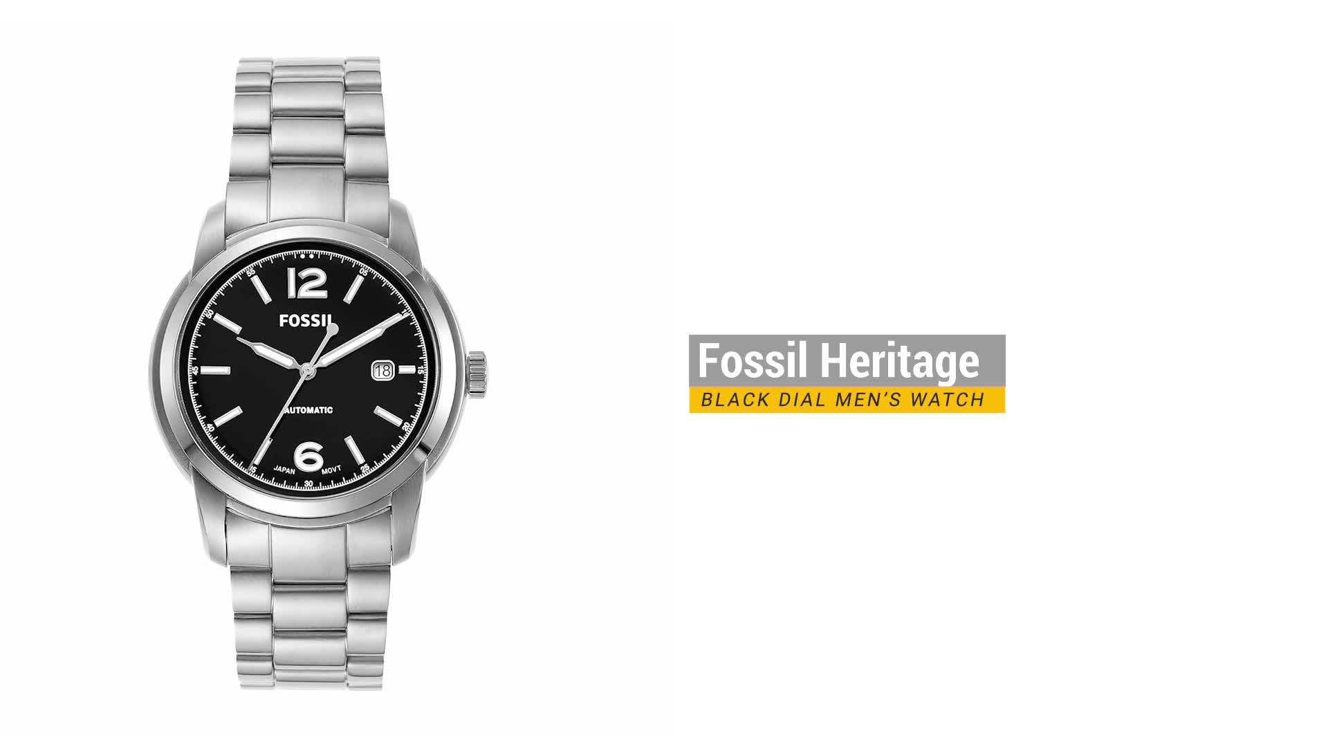 Buy Fossil Heritage Analog Black Dial Men's Stainless Steel Watch