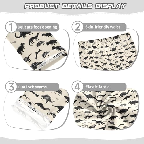 Dinosaur Pattern Girls Leggings Kids Yoga Pants Athletic Tights Pants 4-10 Years3