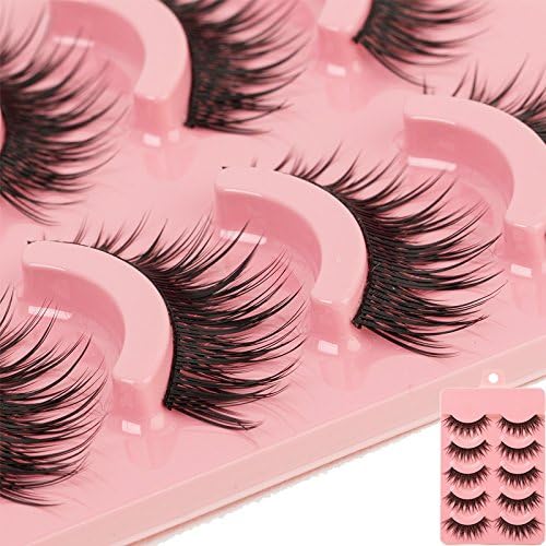 Makeup 5 Pairs Natural Long Fake Eye Lashes Handmade Thick False Eyelashes Black