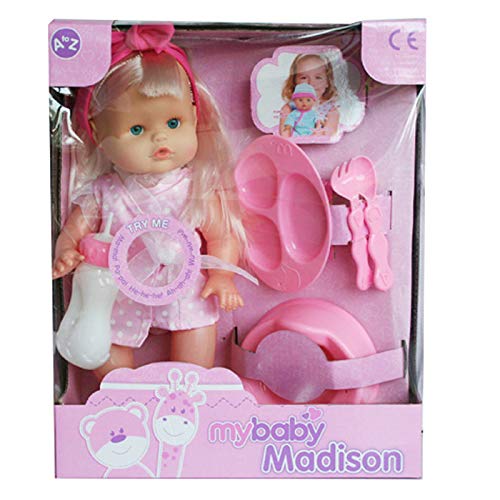A to Z 33021 My Baby Madison Doll, Pink, Blue