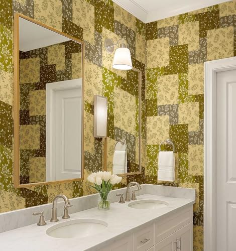 Papel pintado con estampado de hojas autoadhesivo para tapar imperfecciones de paredes 3