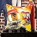 LEGO City - Cuscino quadrato per bambini, motivo: vigile del fuoco, poliziotto, con licenza ufficiale, reversibile su due lati