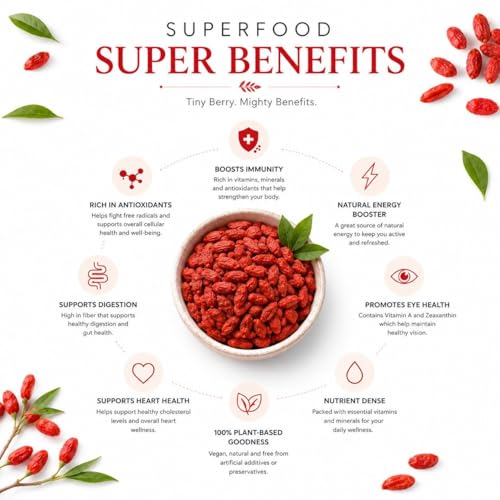 Image of Cosmic Blessing Goji Berries 100 g A-grade (Antioxidant-Rich Superfood | Naturally Sweet & Chewy | Great for Snacking, Smoothies & Baking) Premium Organic Gojiberry