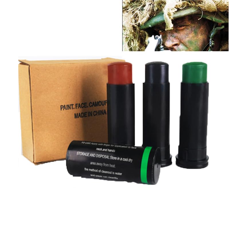 Tarnfarben-Stifte Set – 3 Camouflage Farben Für Gesicht & Körperbemalung (Jagd, Cosplay, Halloween)