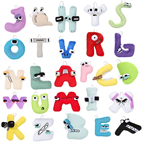 Hoomall 20cm Alphabet Lore Plüschtier Buchstaben Plüsch Spielzeug Süß Plüschpuppe mit hängendes Seil Geschenke für Kinder Party Weihnachten Geburtstag Cover