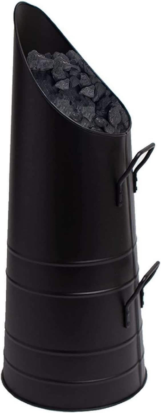 Unibos Heavy Duty |21.5" Black Coal Hod | Scuttle Fireside | Steel Fireplace | Coal Scuttle Bucket |Fuel Hod Colour Black