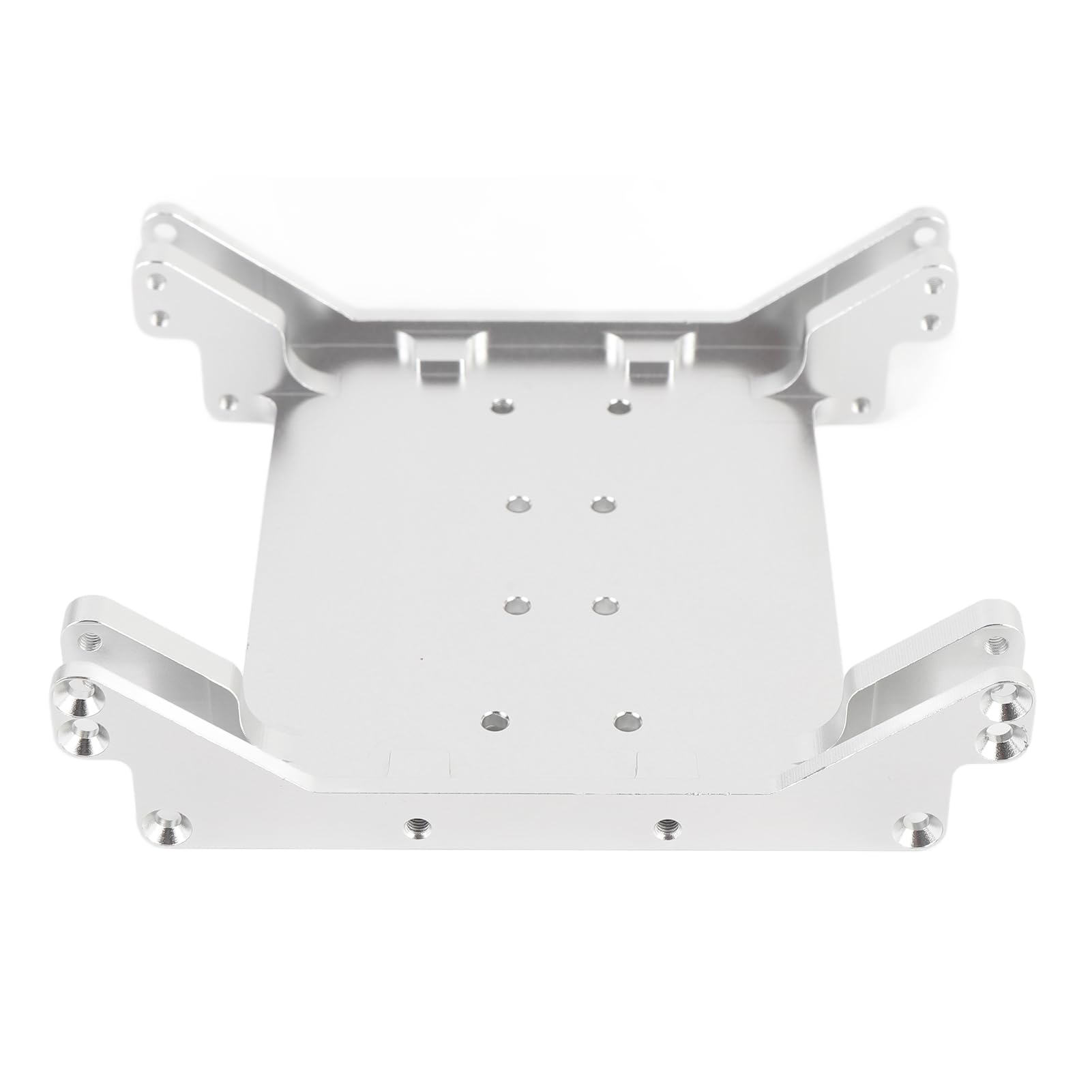 Protección contra el empotramiento del chasis del coche RC de aleación de aluminio ligero con múltiples agujeros, para RR10 1/10 RC Car (plata)