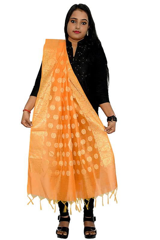 Women's Cotton Silk Zari Work Banarasi Dupatta banarasi dupatta for women scarf for dress (013)2