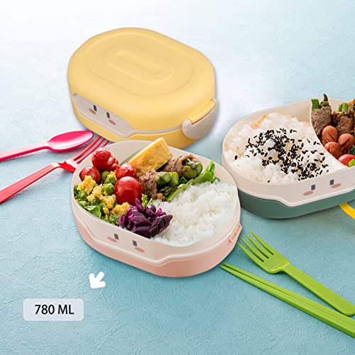Dibaliyi Bento Lunch Boxes, Lunch Containers Leak Proof, Cute Bento Snack Box, Food Storage Reusable For Office Travel Work Camping Picnic Meal Prep(Yellow) #TOP4