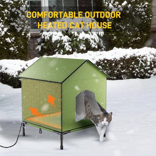 Optionew CAT01 Heated Outdoor Cat House Weatherproof, Winter Heated Cat House Shelter For Outside Feral Cat thumb #5