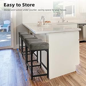 Counter Height Bar Stools Set of 2, 24 Inch Stools for Kitchen Counter with Soft Cushion Bar Stools and Barstools Steel Frame, Counter Height Stools for Kitchen Island Bar Support 350lbs Grey Counter Height Bar Stools Set of 2 24 Inch Stools for Kitchen Counter with Soft Cushion Bar Stools and Barstools Steel Frame Counter Height Stools for Kitchen Island Bar Support 350lbs Grey