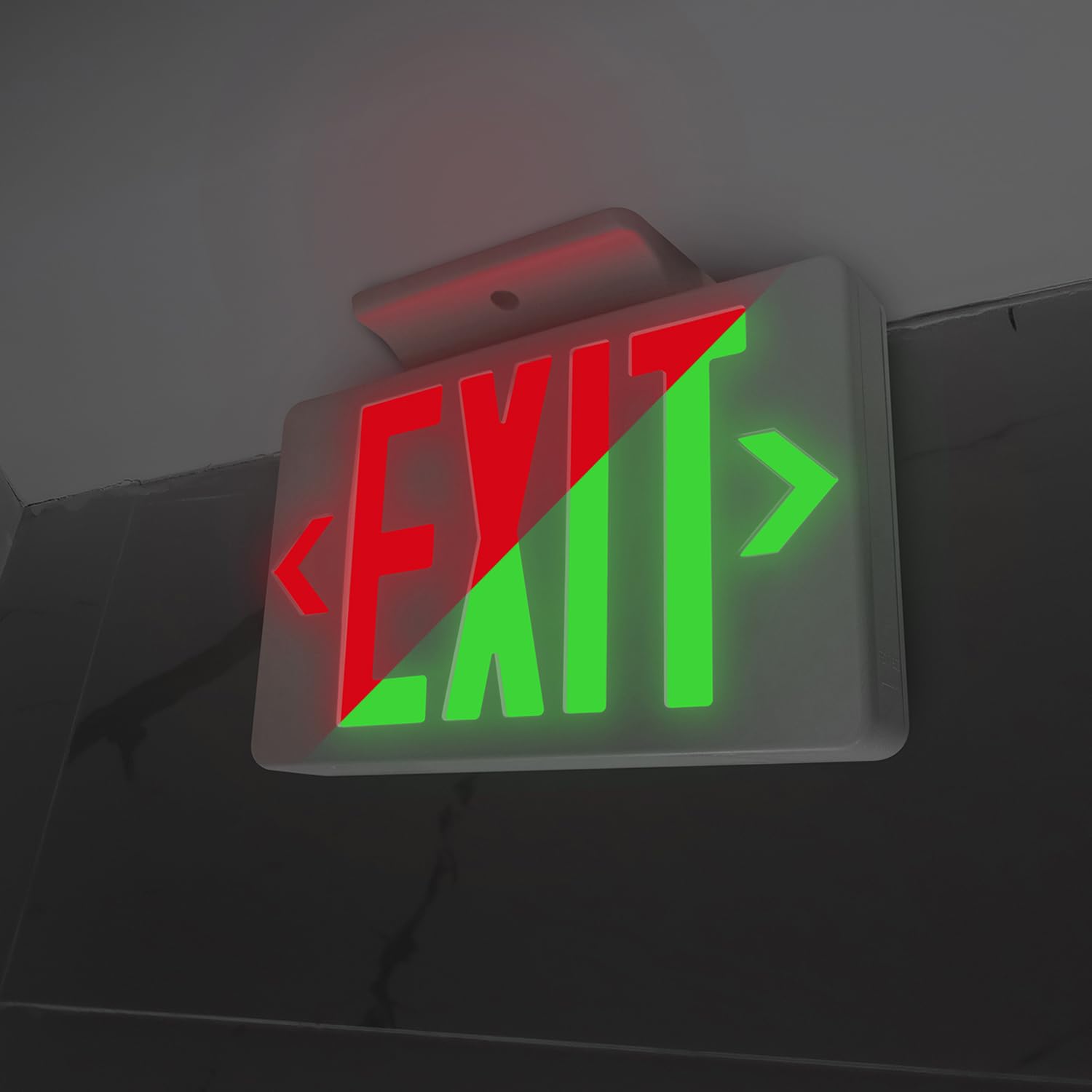 LFI Lights® Universal LED Exit Sign, Selectable Red/Green LED, UL