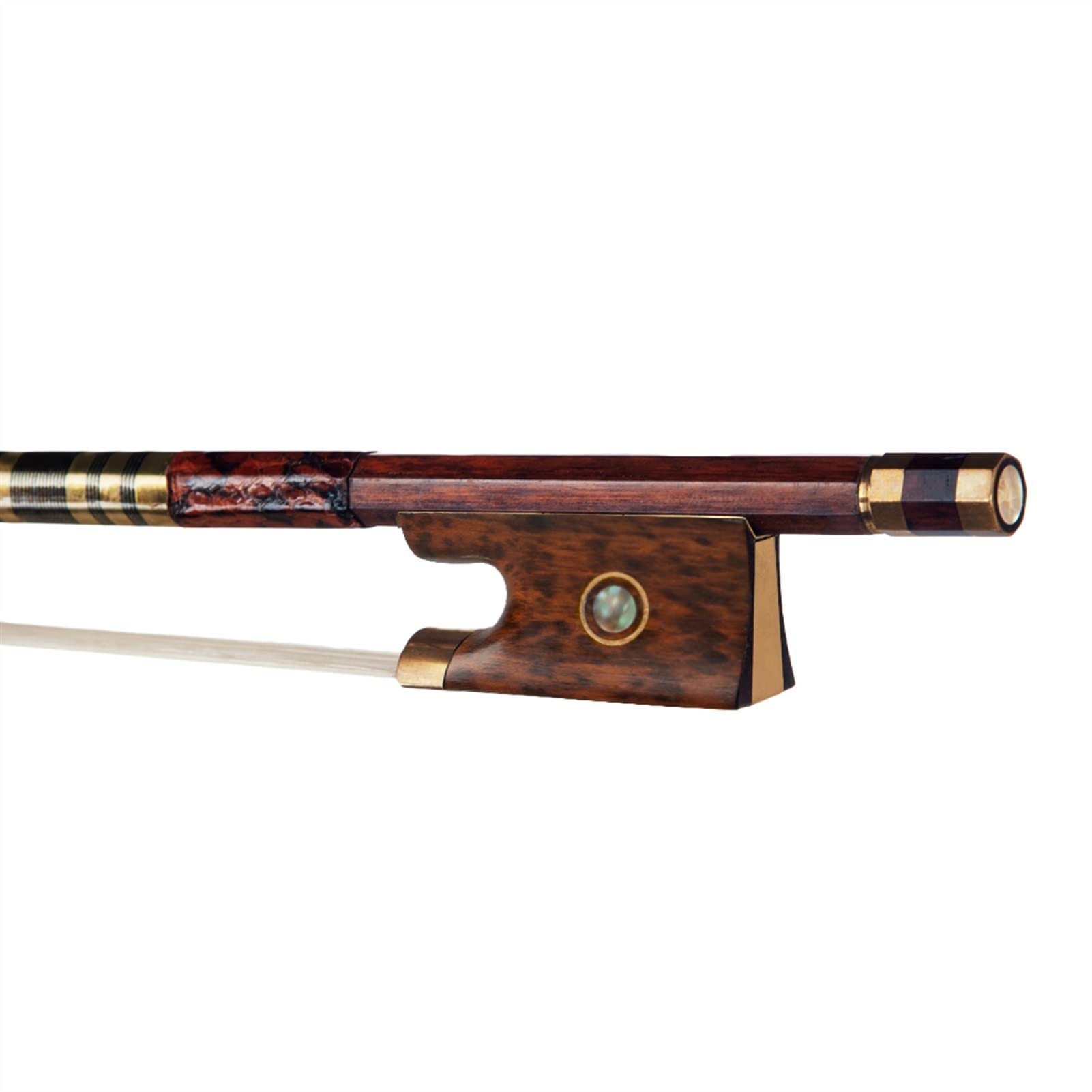 Archetto violino 4/4 Pernambuco Arco Per Violino Arco A Bastone Rotondo Con Rana In Legno Di Serpente Crine Di Mogolia Bianco
