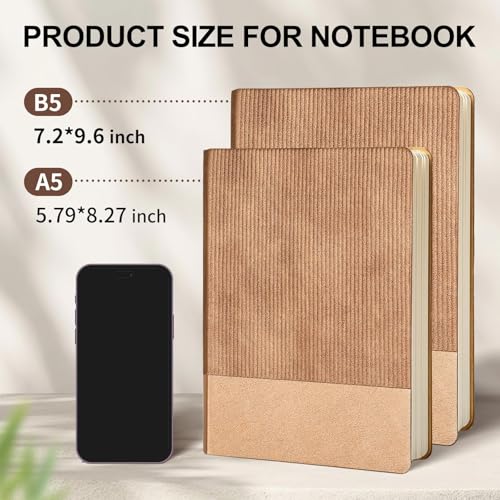 Image of Lined Journal Notebook for Work College Ruled Note Book 7.2 inchx9.6 inch B5 PU Leather Daily Journaling 160 Pages for Women Men Writing Home School Supplies Business RoseGold